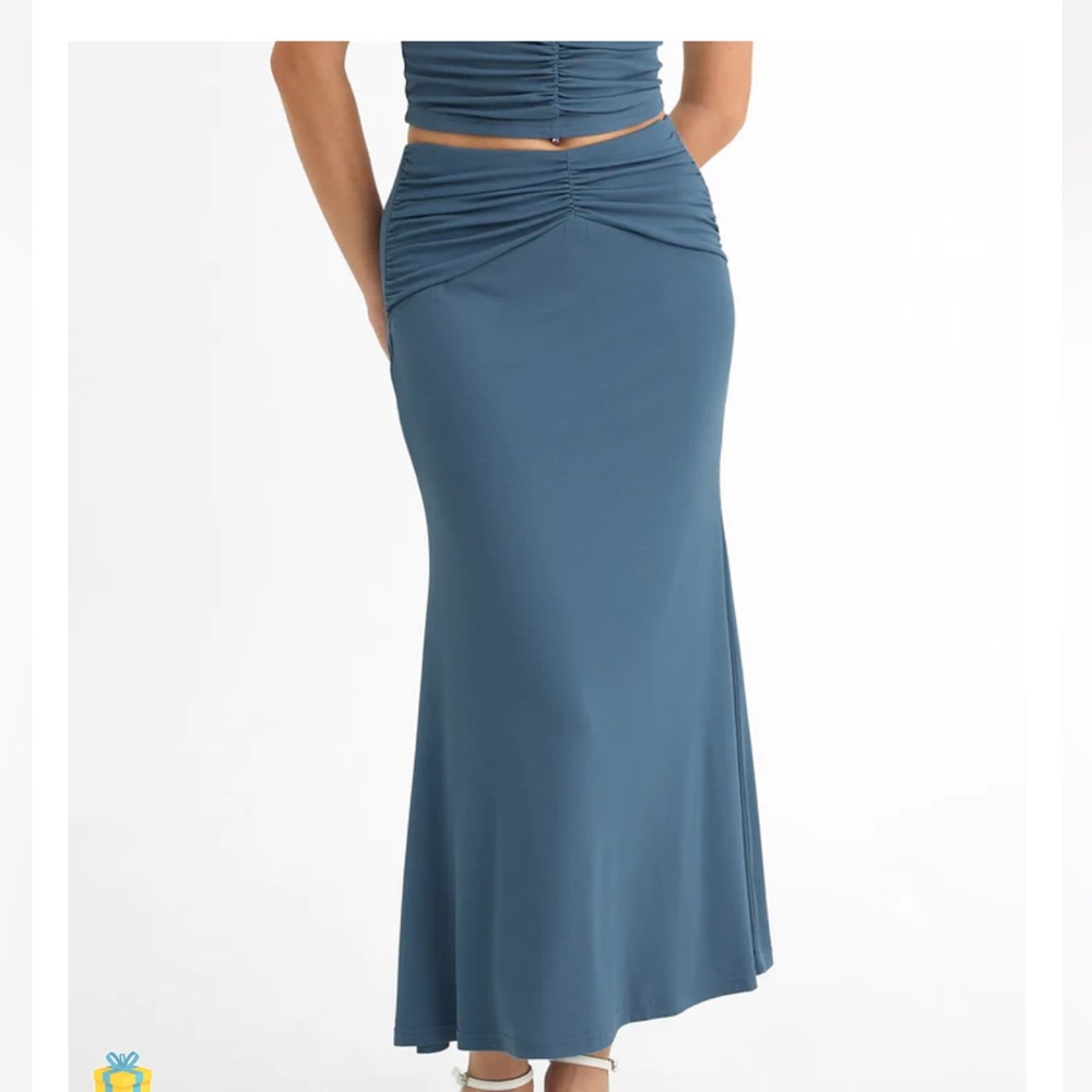 OGL Eco-SkinKiss® Ruched Waist Versatile Midi Skirt